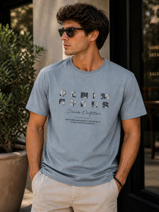 Double T-Shirt Stahlblau