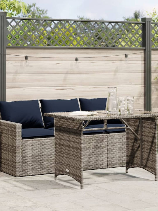 Garden & Outdoor Furniture Sets Dining Room Set 2 Pieces Gray with Pillows