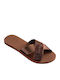 Damen Flache Sandalen Braun