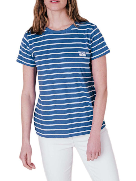 Women's Striped Blue Indigo T-shirt