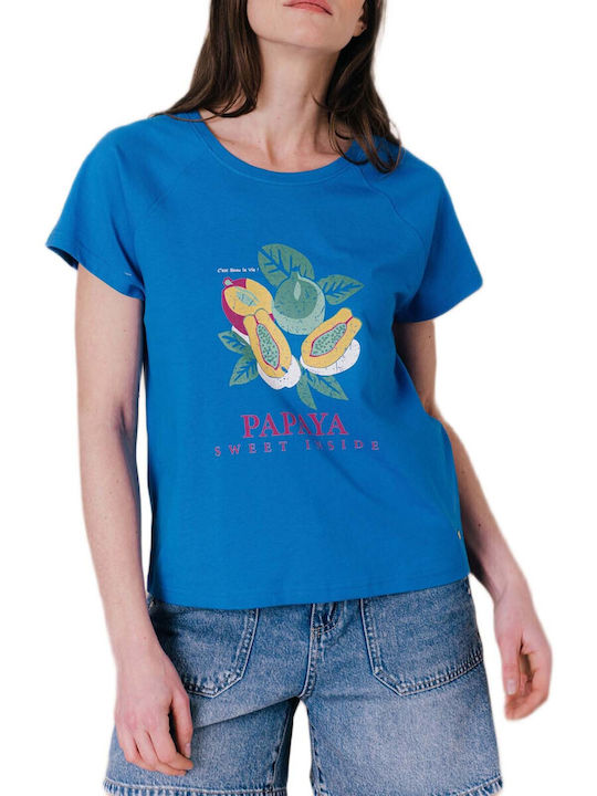 Women's T-shirt Blue Indigo 67CB2TS502 Bleu Exotic