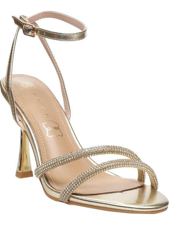 Envie Shoes Πέδιλα με Στρας Χρυσά