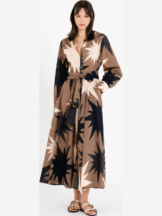 Philosophy Wear Midi Hemdkleid Braun