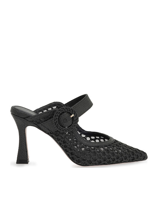Mules With High Heel In Black Colour