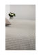 Biokarpet Decke Piqué Naf Naf Baumwolle Waffelpique Silber-Grau 230 x 240