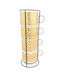Set Cups Coffee Porcelain Gold 4 Pieces