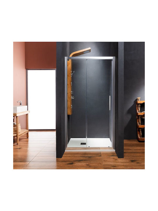 Tema Versus 400 Feste Seite für Dusche 130x195cm Sauberes Glas Chrom