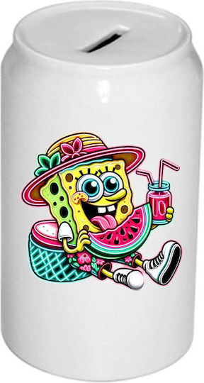 Παιδικός Κουμπαράς Λευκός Spongebob