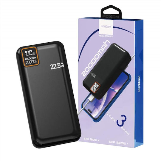 Moxom MX-PB93 Power Bank 20000mAh 22.5W Power Delivery Μαύρο