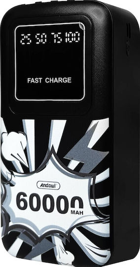 Andowl Q-CD212 Външна Батерия 60000mAh 222W Черен