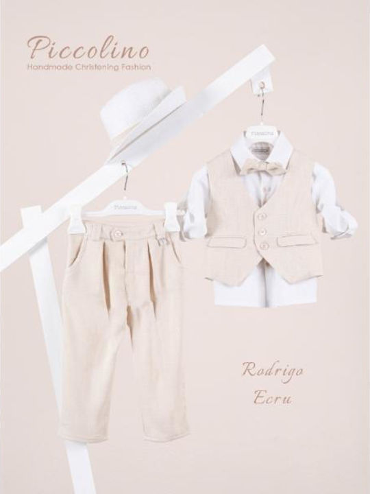 Piccolino Baptism Suit for Boys Rodrigo Rodrigo Ecru AG25S82 Ecru