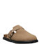 Flat Suede Mules σε Μπεζ Χρώμα