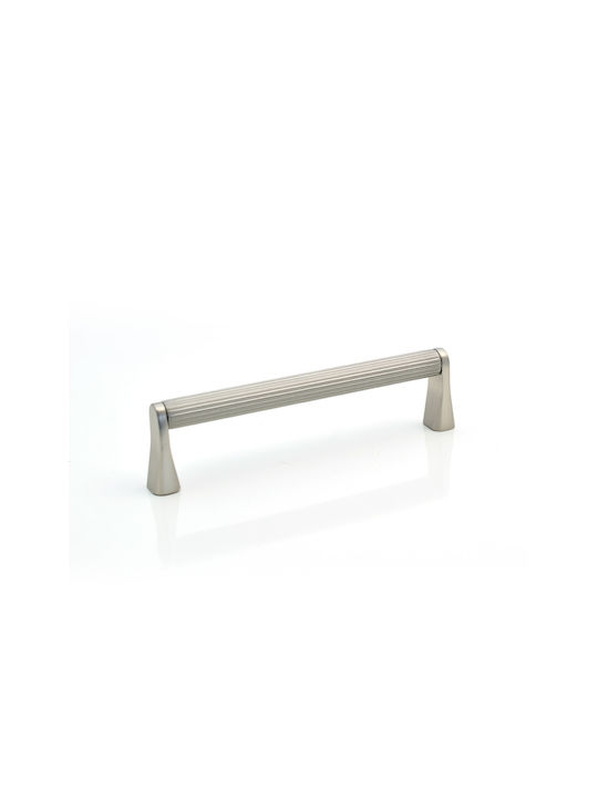 Conset Furniture Handle Made of Metallic & Zamak Nickel Matte with Hole Centers 140mm C1539-128S05S05