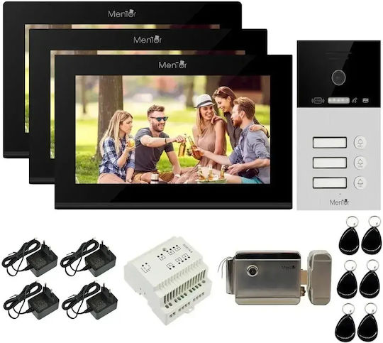 Mentor Kabelloses Wi-Fi Video-Gegensprechanlagen Set Schwarz