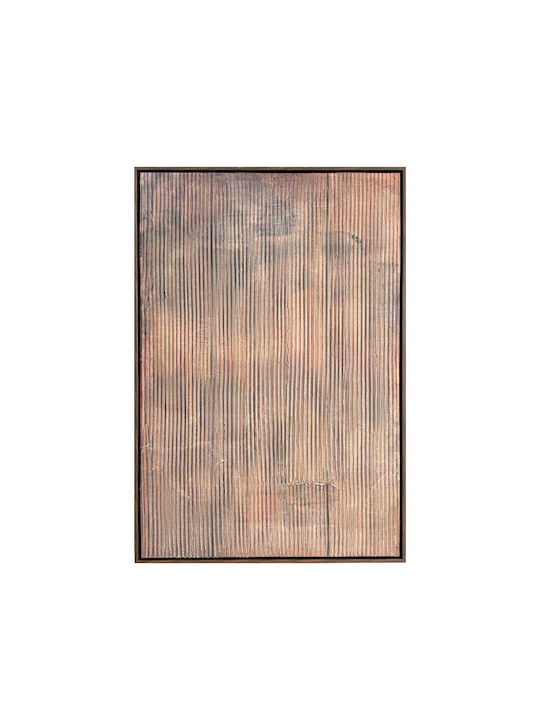 Plow Πινακας Διακοσμησης 60x90x4cm Καμβας Καφε Σκουρο Mdf 035043