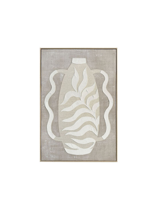 Wheat Decorative Painting Frame 80x120x4cm Canvas Beige White Ps 034667