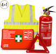 Car Emergency Set With First Aid Kit Fire Extinguisher Warning Triangle Reflective Vest