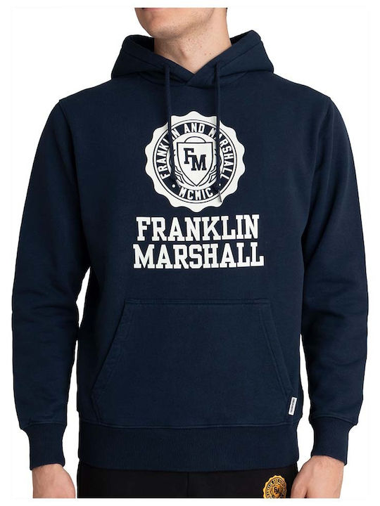 Franklin & Marshall Φούτερ με Κουκούλα Μπλε