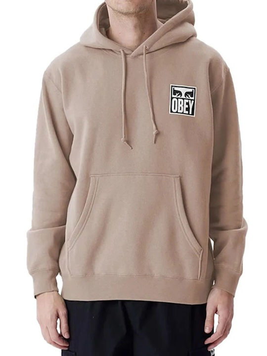 Obey Obey Herren Sweatshirt mit Kapuze Beige