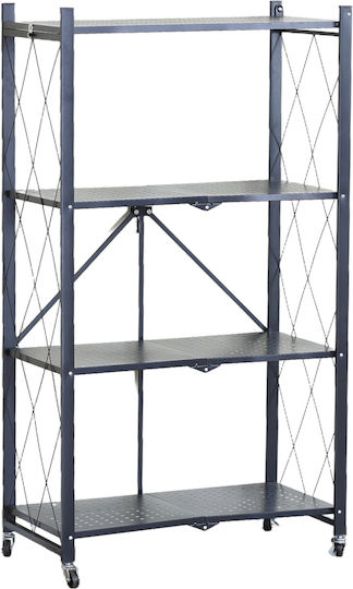 Βιβλιοθήκη Roltini Μαύρο 70x34x127εκ.