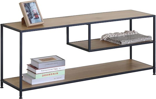 Bücherregal Lareno Eiche/Schwarz 120x33x50cm