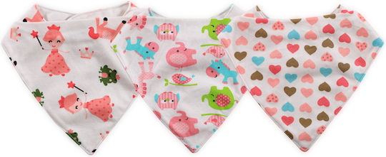 Lorelli Pink Elephants Bandana 100% Cotton with Hoop & Loop Fastener Pink