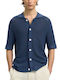Men's Knitted Cardigan with Buttons Blue