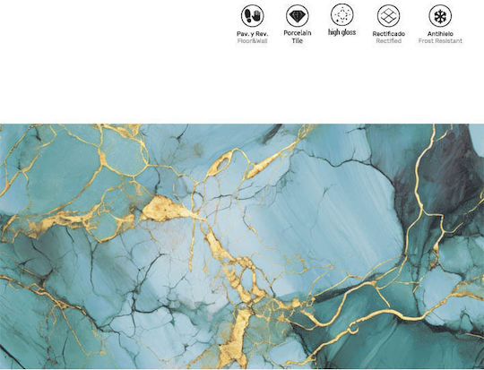 LV Granito HOMER AQUA GOLDEN Fliese für Innenbereich Boden/Wand Porzellan Glänzend 120x60cm Golden
