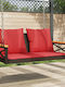 Swing Armchair with Stand and Pillow Rattan Brown Load Weight up to 110kg L109xD62xH40cm