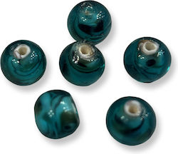 Glass Beads Murano 10mm Green Emerald – Hole 2mm Package 10 Pieces 10 pcs