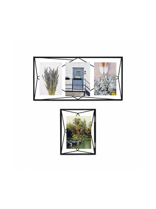 Umbra Prisma Wall Photo Frame Metallic with Black Frame 2 Pieces