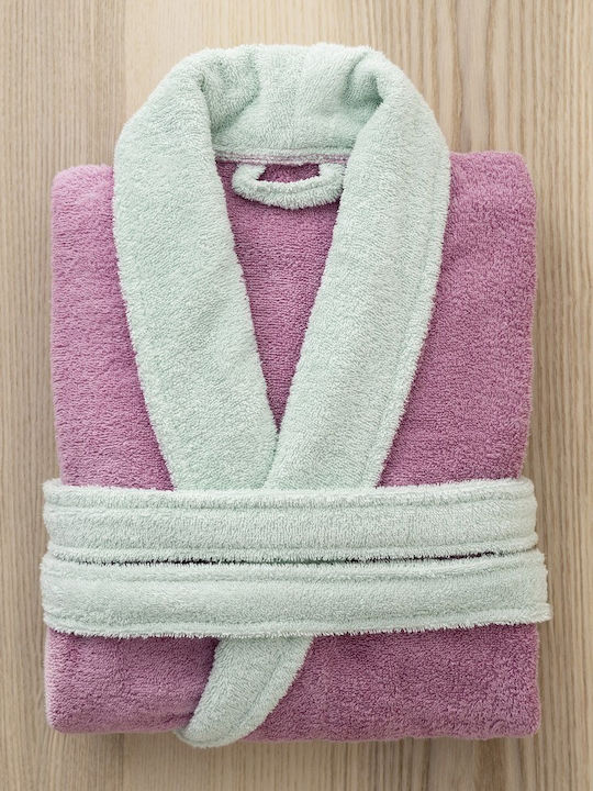 Nima Ease Μπουρνούζι με Γιακά Mauve Pink-mint 3...