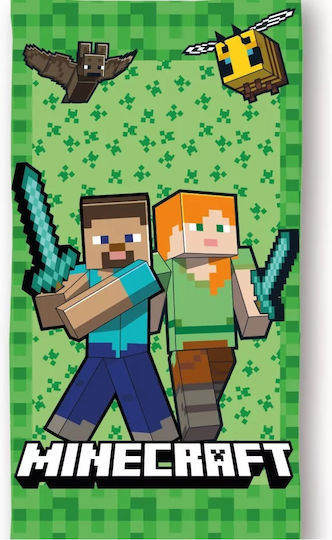 Minecraft Kinder-Strandtuch 70x140cm Schnelltrocknend 374701