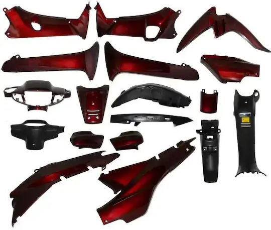 Suit Hnd Supra Rear Fender Burgundy 18 Pieces Strong 010 X E Ind