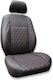PanCar Car Covers Set 9 Pieces Leatherette Rhombus Black Red