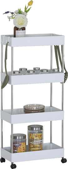 ArteLibre Vitano Kitchen Trolley Plastic 4 Tiers White 40x22x86cm