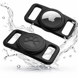 Techsuit Buddyguard Θήκη Κολάρου Κατοικιδίων Σιλικόνης για AirTag σε Μαύρο χρώμα