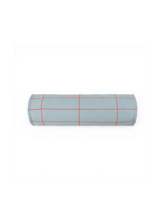 Nobodinoz Μαξιλάρι Καναπέ Vibes από 100% Βαμβάκι Blue Red Grid 18x50εκ.
