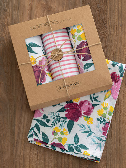 Set 2 Stück Küchentücher 40x70 Palamaiki Mh600 Mehrfarbig 100% Baumwolle