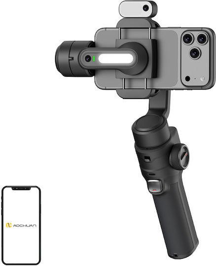 Aochuan S3 Dual Ai Gimbal Κινητού με 10 ώρες λειτουργίας Μαύρο