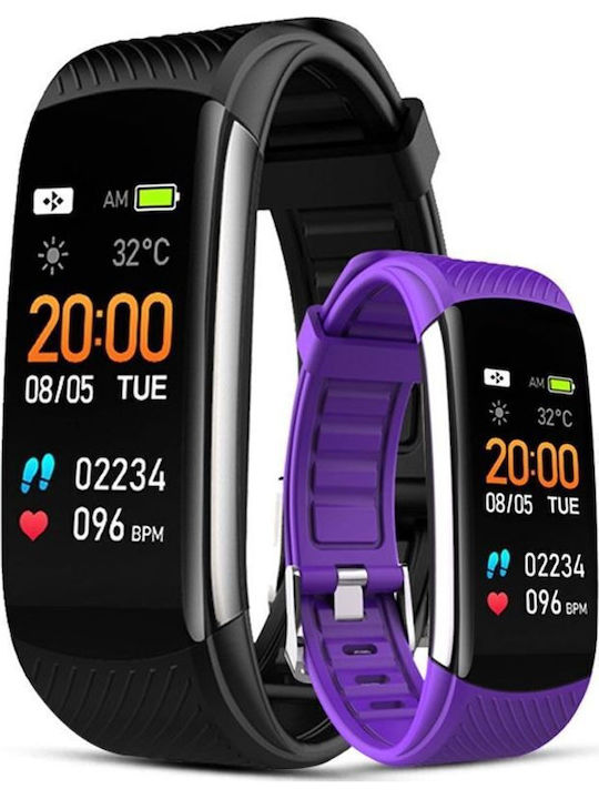 Giewont Gw200-3 Schwarzes Lila Smartwatch 2 Armbänder