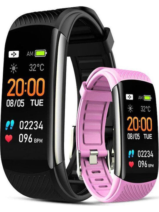 Giewont Gw200-4 Schwarze Pink Smartwatch 2 Armbänder