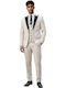 Men's Groom's Suit with Vest Ecru