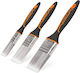 Paint Brush Set 3 Pcs 25 38 50 Mm Plastic Handle Washable Paint Varnish Stain