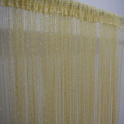 Door Curtain Tassels Decor String Glitter 100x200cm Beige