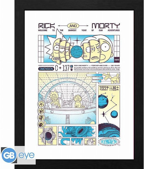 Rick Morty Bad Trip Poster Rahmen 31x41cm