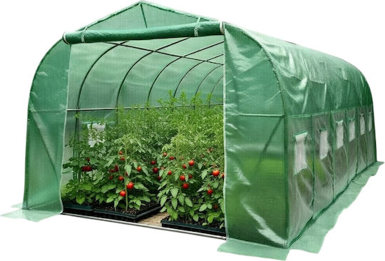 Tunnel 18m2 6x3m UV Aluminum Sheet Greenhouse 140g Galvanized 12 Windows