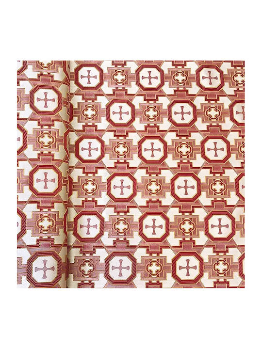 Dekorationsstoff Jacquard Pro Meter Breite 150cm Weiß-Rot