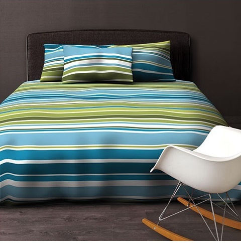 Biokarpet Coverlet Home Gallery Lines Blue Green 604 Double