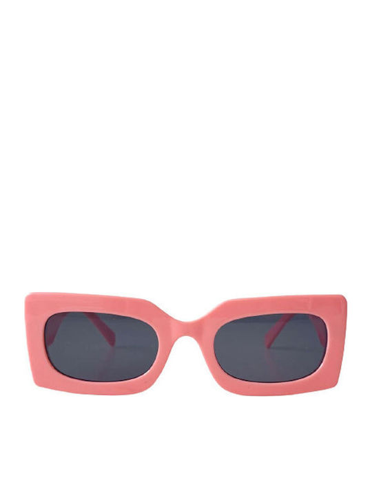 Looks Style Eyewear Unisex Γυαλιά Ηλίου με Ροζ Σκελετό και Ροζ Φακό 74aez-08805